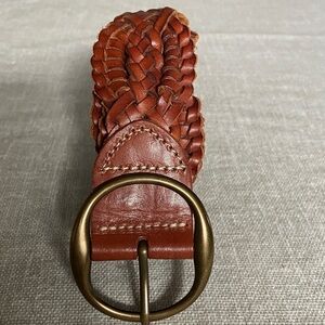 GAP Brown Braided Belt with Brass Buckle